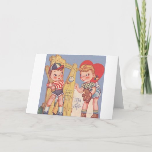 Baseball Valentijnsdag Kaart (Voorkant)