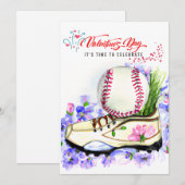 Baseball Valentijnsdag voor honkbalspeler Feestdagenkaart (Voorkant / Achterkant)