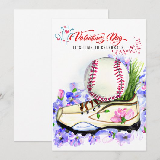 Baseball Valentijnsdag voor honkbalspeler Feestdagenkaart (Voorkant / Achterkant)