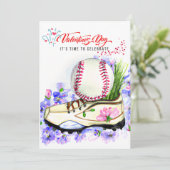 Baseball Valentijnsdag voor honkbalspeler Feestdagenkaart (Staand voorkant)