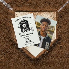 Baseball Varsity Jacket Graduation Party Kaart