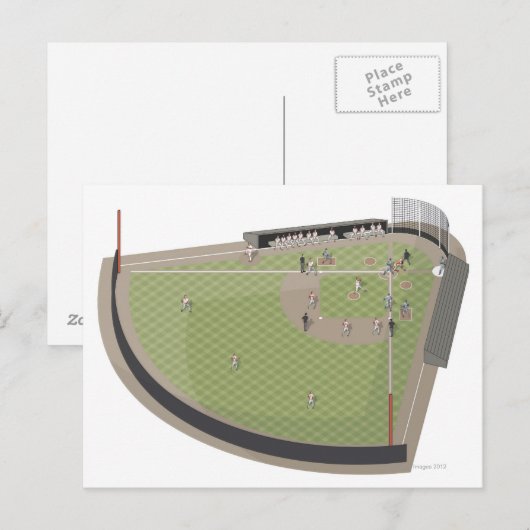 Baseball-veld Briefkaart (Voorkant / Achterkant)