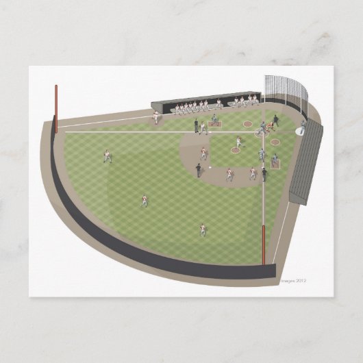 Baseball-veld Briefkaart (Voorkant)