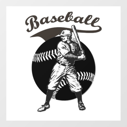 Baseball: venster Cling Sticker (Vel)