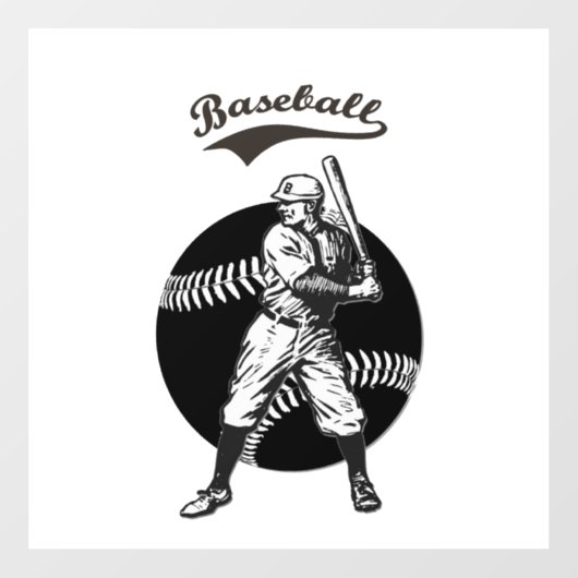Baseball: venster Cling Sticker (Vel)