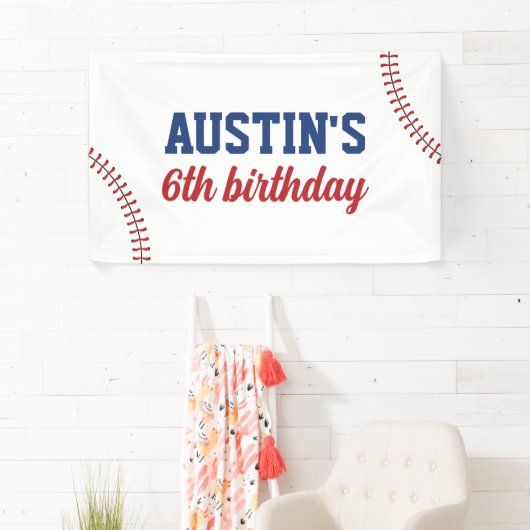 Baseball Verjaardag Achtergrond Rookie Jaar Banner (Insitu)