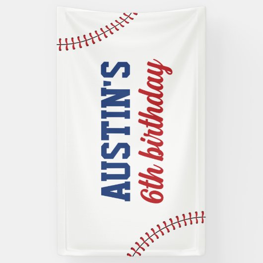 Baseball Verjaardag Achtergrond Rookie Jaar Banner (Verticaal)