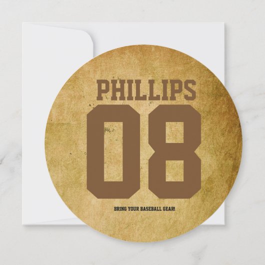 Baseball Verjaardag Party Sport Uitnodiging (Achterkant)