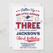 Baseball verjaardag uitnodiging honkbal 3e verjaar (Voorkant)