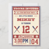  Baseball Verjaardagsfeestje Uitnodigen Kaart (Voorkant)