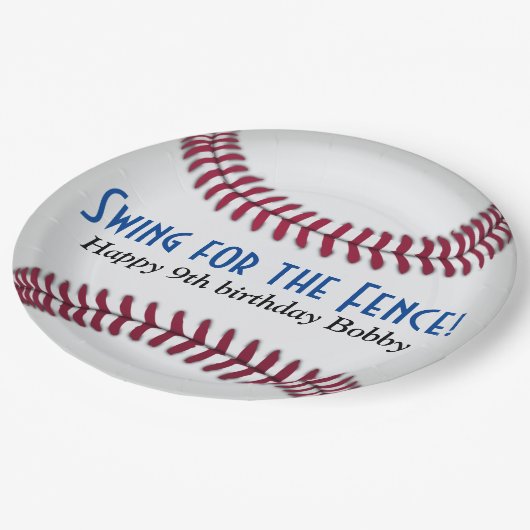 Baseball-verjaardagspapier bord (Gekanteld)