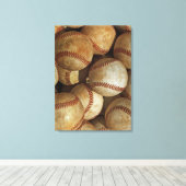 Baseball verpakt Canvas Afdruk (Insitu (Houten vloer))