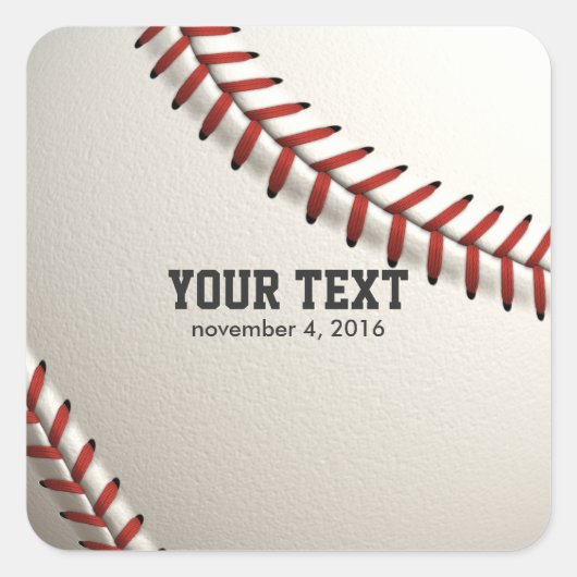 Baseball Vierkante Sticker (Voorkant)