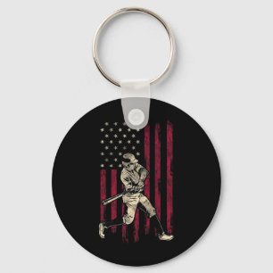 Baseball Vintage Amerikaanse Vlag 4 juli T-shirt G Sleutelhanger