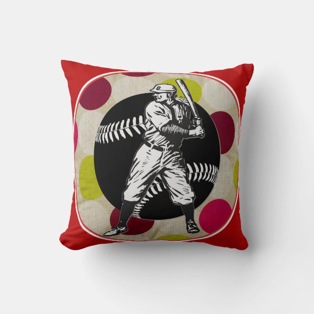 Baseball: Vintage Kussen (Voorkant)