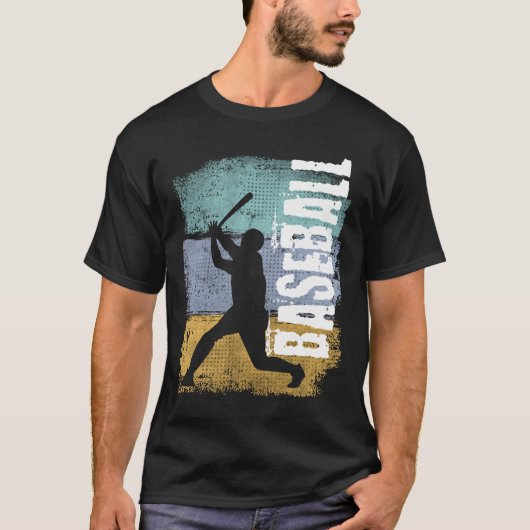 Baseball Vintage Retro Baseball Player T-shirt (Voorkant)