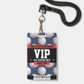 Baseball VIP Verjaardagsfeestje Gastenpas Badge (Achterkant met lanyard)