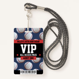 Baseball VIP Verjaardagsfeestje Gastenpas Badge