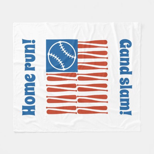 Baseball-vlag Fleece Deken (Voorkant (Horizontaal))