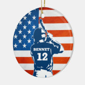 Baseball-vlag Naam en jaar aanpassen Keramisch Ornament (Links)