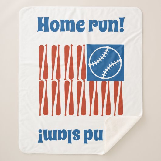 Baseball-vlag Sherpa Deken (Voorkant)