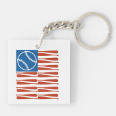 Baseball-vlag Sleutelhanger (Achterkant)