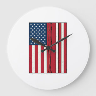 Baseball Vlag Vervuild Vintage Vector Design_1 Grote Klok