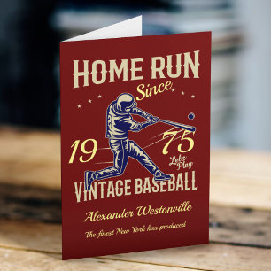 Baseball Voeg Jouw naam toe Jaar donkerrood geweer Kaart