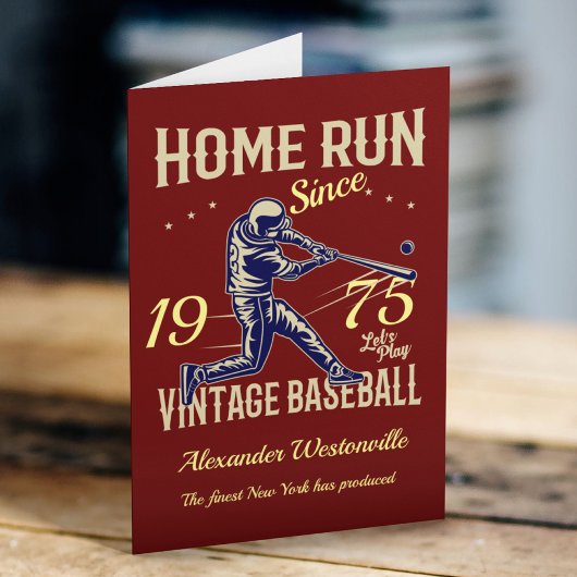 Baseball Voeg Jouw naam toe Jaar donkerrood geweer Kaart