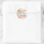 BASEBALL VOEG NAAM OF TEKST HIER TOE RONDE STICKER (Tas)
