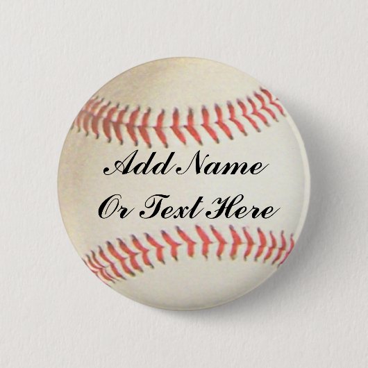 BASEBALL VOEG NAAM OF TEKST TOE HIER-BUTTON RONDE BUTTON 5,7 CM (Voorkant)