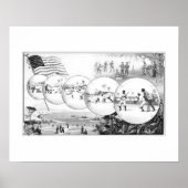 Baseball volgt de vlag, Art Print (Voorkant)