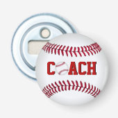 Baseball voor coach button flesopener (Voorkant)