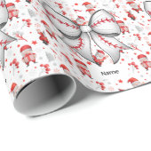 Baseball voor Kerstmis met Kerstmis met kerstman Cadeaupapier (Rol Hoek)