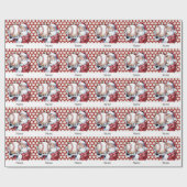 Baseball voor Kerstmis met naam voor kinderen Cadeaupapier (Vlak)