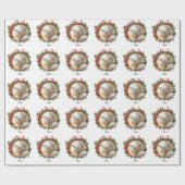 Baseball voor Kerstmis met naam voor kinderen Cadeaupapier (Vlak)