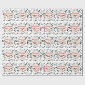 Baseball voor Kerstmis met naam voor kinderen Cadeaupapier (Vlak)