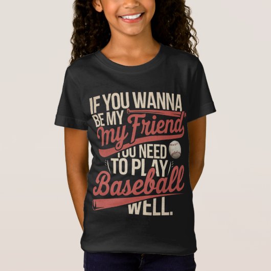 Baseball vriendschapsregels t-shirt (Voorkant)