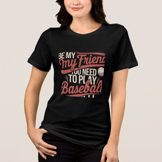 Baseball vriendschapsregels Tri-Blend shirt (Voorkant)