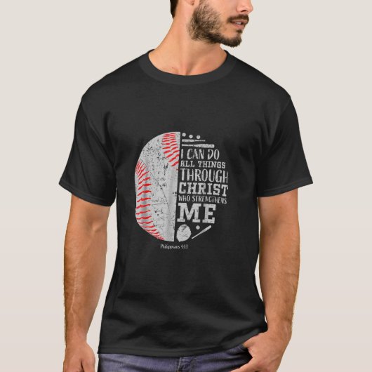 Baseball waar ik Christelijk mee kan doen T-shirt (Voorkant)