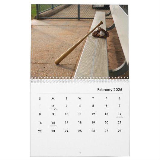 Baseball Wall Agenda Kalender (Feb 2026)