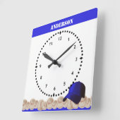 Baseball Wall-blauw Pet Vierkante Klok (Hoek)