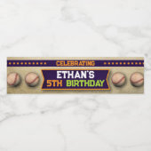 Baseball Water Bottle Label Waterfles Etiket (Enkel label)