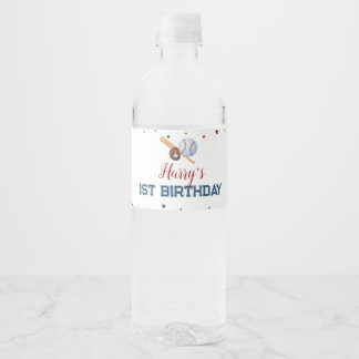 Baseball Water Flacon Etiket op Birthday Baby show