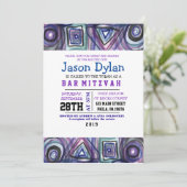 BASEBALL WATERVERF Bar Mitzvah uitnodiging (Staand voorkant)