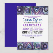 BASEBALL WATERVERF Bar Mitzvah uitnodiging (Voorkant / Achterkant)