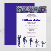 BASEBALL WATERVERF Bar Mitzvah Uitnodiging (Voorkant / Achterkant)