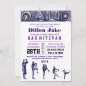 BASEBALL WATERVERF Bar Mitzvah uitnodiging (Voorkant)