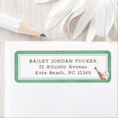 Baseball Waterverf Green Return Address Label (Insitu)