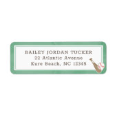Baseball Waterverf Green Return Address Label (Voorkant)